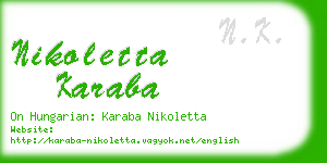 nikoletta karaba business card